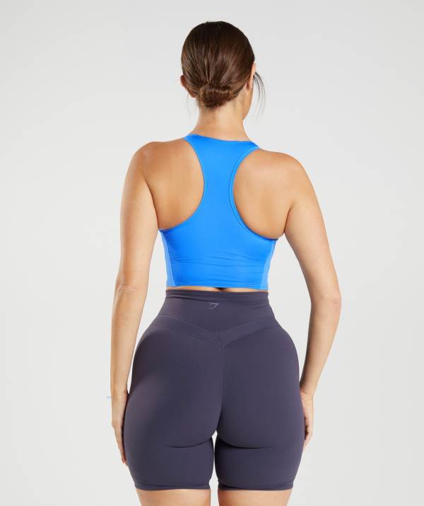 Damske Tielko Gymshark Whitney Crop Modre | PX0297485